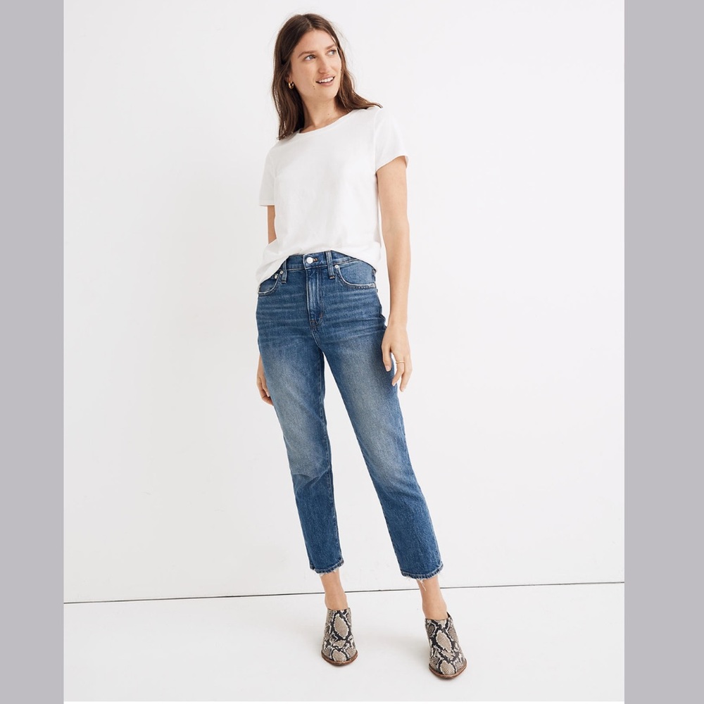 Madewell The High-Rise Slim Boyjean in Lavern Wash - 29